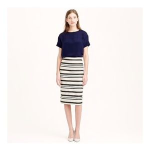 J. CREW purple white stripe pencil skirt, 10